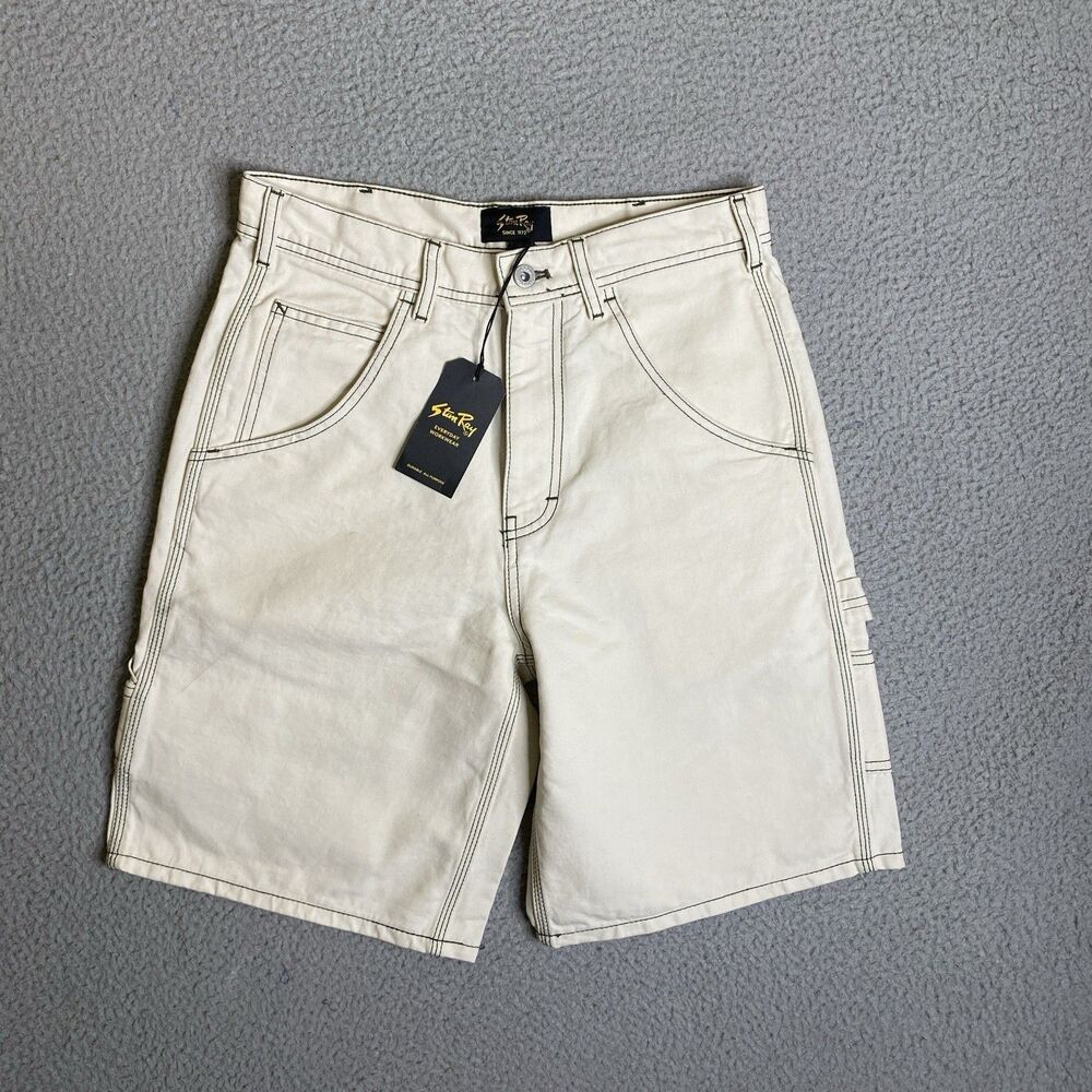 Stan Ray Big Job Shorts Mens 30 x 10L Ivory Carpenter Cargo Work USA UO NWT*